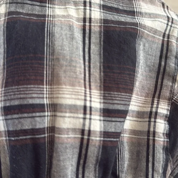 Classic plaid button down shirt meets adorable Nehru collar snd style style! - Picture 5 of 7